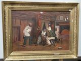a painting of a group of people in a room