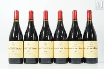 six bottles of red wine are lined up in a row