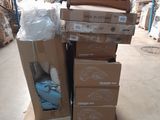 many boxes stacked on top of each other in a warehouse