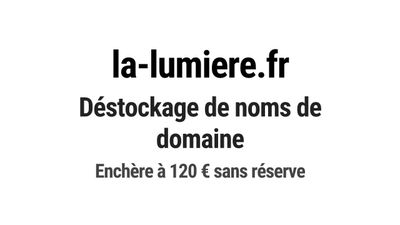Nom de domaine la-lumiere.fr. Catégorie: Média et communicat…
