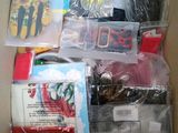 a cardboard box filled with various items that are in it