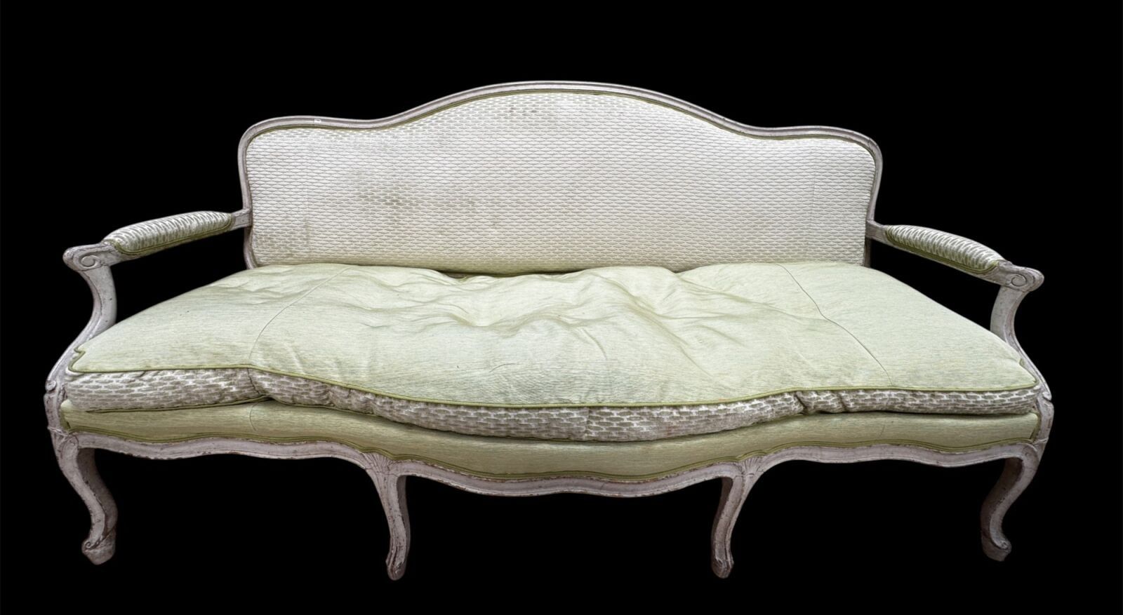 Banquette en bois laqué époque Louis XV