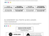 a white and black poster with a bunch of different logos