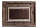 a picture of a wooden frame with a mirror on it