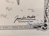 a drawing of a plane that is flying in the sky
