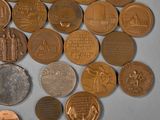 a lot of coins that are sitting on a table