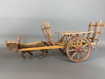 charrette tirée par des chevaux, avec des sièges et des roues en bois