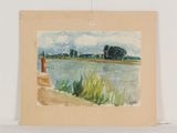 une photo d'une aquarelle accrochée au mur