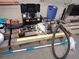 a lot of tools that are sitting on a pallet