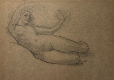 une image représentant le dessin d'une femme allongée sur le dos