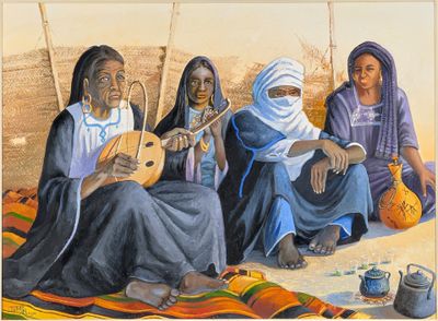 PETIT (Roger) "Femmes d'Afrique du Nord" hst, sbg, 54x73