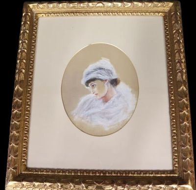 ECOLE FRANCAISE DU XXEME SIECLE Jeune femme au voile blanc P… - Photo 1