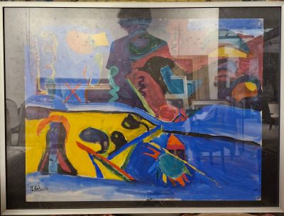 une image d'une peinture exposée dans une vitrine