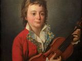 portrait of a young man holding a violin