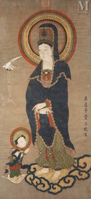 une image d'un tableau représentant une femme tenant un enfant dans ses bras