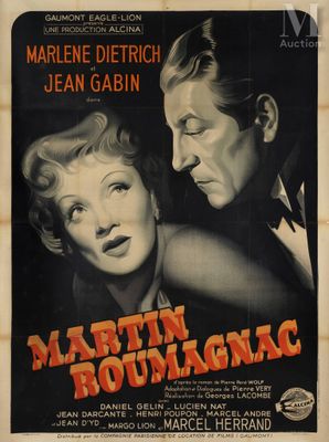 an old movie poster of a man and a woman in a tuxedo