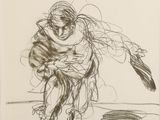 une image représentant un dessin d'un homme tenant un frisbee