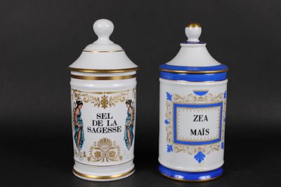 paire de salières et poivrières en porcelaine ornées de dorures