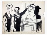 drawing of a man in a sailor ' s uniform and another man in a sailor ' s uniform