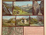 an old map of the mountains and valleys of the alps