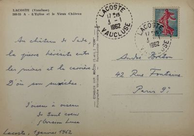 an old postcard with a picture of a horse on it