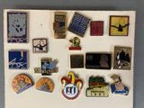 a magnet board with many different pins on it