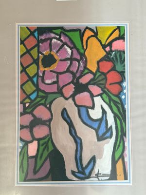 DANIELLE COLETTA,"abstraction", huile sur papier, signée en …