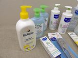 many different types of baby care products on the table