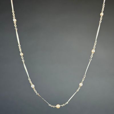 Chaîne en or gris 750/1000 (18K) maille forçat alternée de b…