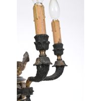 LUSTRE EMPIRE en bronze à double patine à 6 lumières à décor… (photo 4)