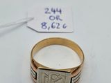 a close up of a ring on a table with a price tag