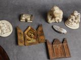 a small collection of religious items on the floor