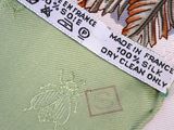 a close up of a fabric label on a piece of cloth
