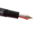 a close up of a fountain pen with a white background