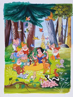 snow white and the seven dwarfs - 27 x 40 movie poster - style a