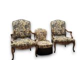 three chairs with floral upholstered upholstered upholstered upholstered upholstered upholstered upholstered upholstered
