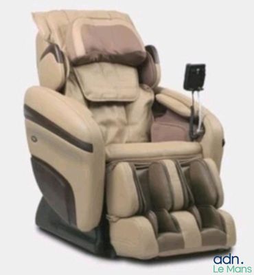 the massage chair has a remote control on the back of it