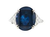 an oval sapphire and diamond ring