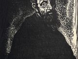 un dessin en noir et blanc représentant un vieil homme barbu