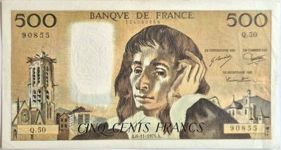 500 francs Pascal 6/11/1975, SUP