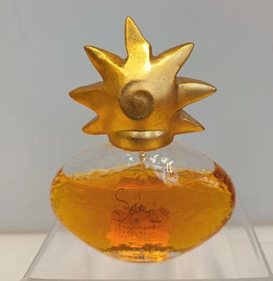 FRAGONARD Flacon en verre de forme ovale, bouchon doré figur…