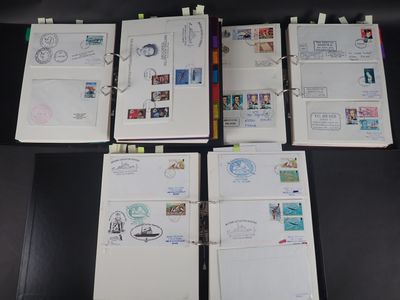 3 énormes classeurs de plus de 448 lettres et cartes des bas…