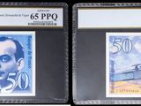 trois types différents de timbres représentant un homme et un train