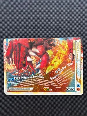 a close up of a pokemon trading card on a table