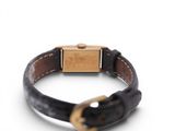 leather bracelet with gold plated clasp and black leather strap