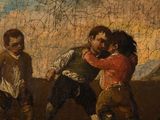an image of a painting of a group of men in a field