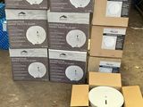 several boxes of electrical equipment are stacked on top of each other