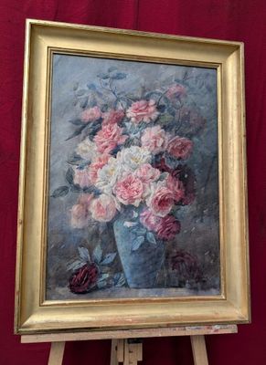 B. DUCHER (XXe SIÈCLE) Bouquet de roses Aquarelle sur papier…