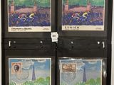 quatre timbres représentant la tour Eiffel