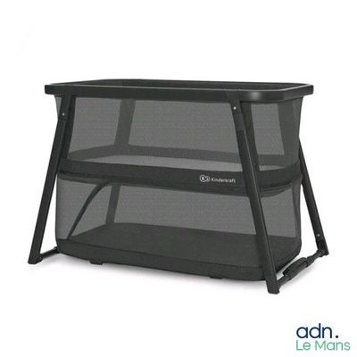 a close up of a baby crib with a baby in it